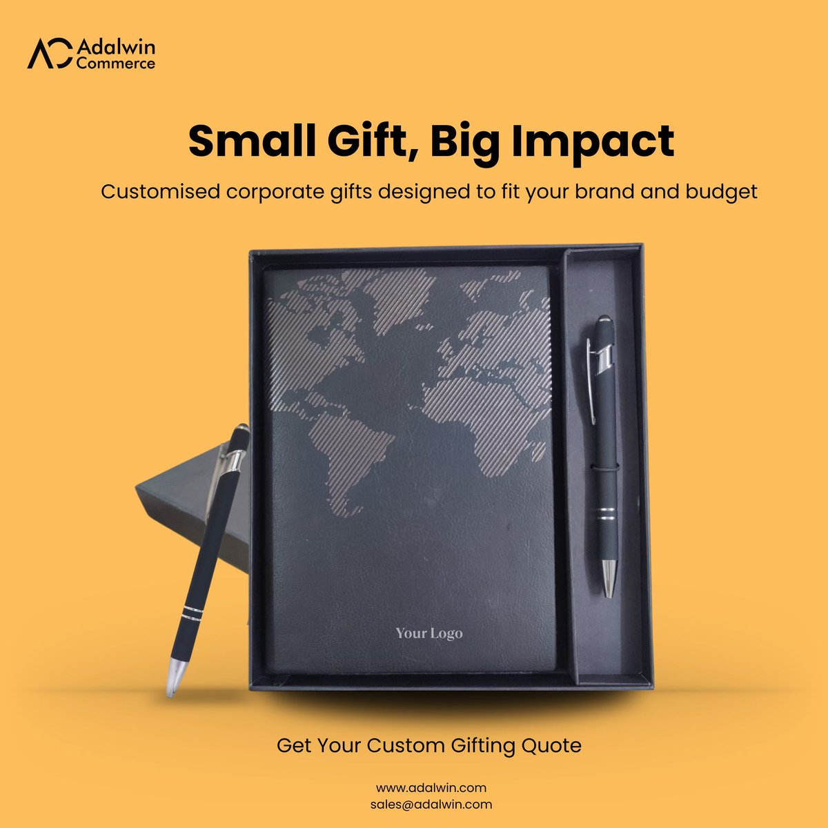 AdalwinCommerce's tweet photo. Sometimes, it’s the smallest gestures that leave the biggest impact. A thoughtfully chosen gift can speak volumes about your brand—its values, attention to detail, and the way it cares.

#CorporateGifting #CustomGifts #BrandImpact #BusinessGifting #AdalwinCommerce #ClientGifting https://t.co/tAzo5lkTTA