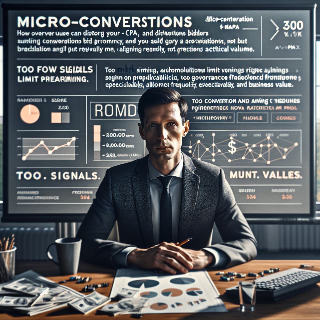 oni_sas's tweet image. Micro-conversions : évitez le piège qui fausse vos campagnes PPC
Micro-conversions ≠ perfs. Si elles dominent, votre CPA/ROAS ment. Gardez l’Achat en boussole, pondérez le reste (faiblement) et testez. Le framework complet ? voir nos actus 👆 #PPC #ROAS #GoogleAds