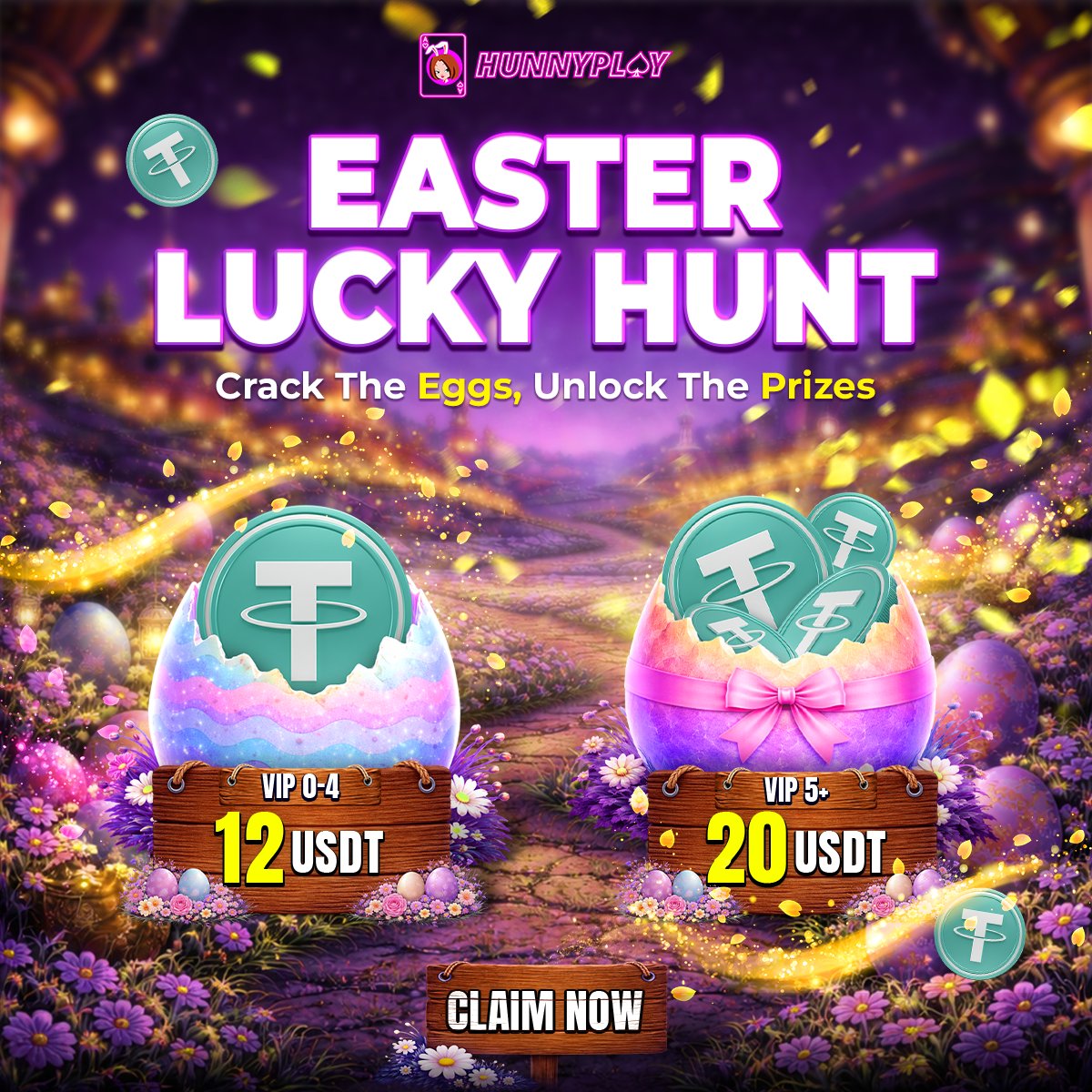 HunnyPlay_'s tweet photo. 🥕Happy Easter Day !
🐣The final egg has opened, bringing festive rewards your way 🐰 Crack it, unlock $USDT, and enjoy your Easter win 🎉
✅ VIP 0 - 4➡️: https://t.co/kRGaxZWrgN
✅ VIP 5+➡️ : https://t.co/54S2IDqJiH

#EasterDay https://t.co/jE7oYzmNBr