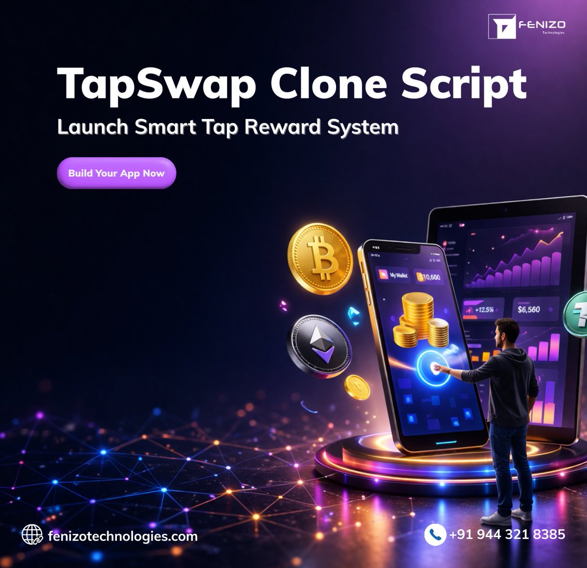 FenizoTechs's tweet image. Launch your own powerful TapSwap Clone platform &amp;amp; tap into the fast-growing tap-to-earn Web3 trend. Our solution includes real-time tapping rewards &amp;amp; seamless user experience.
🌐 fenizotechnologies.com
📞 +91 944 321 8385
#TapSwapCloneScript #TapToEarn #CryptoAppDevelopment