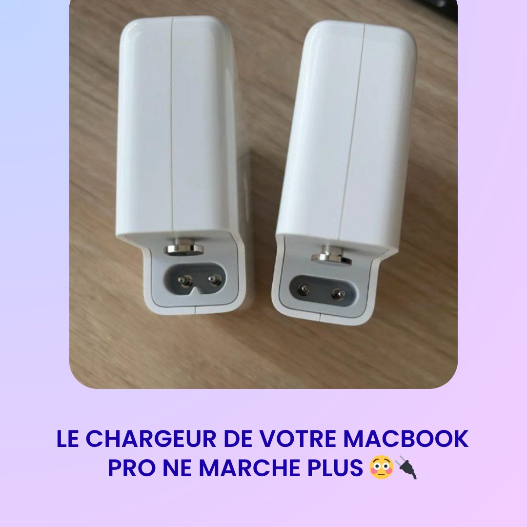 LE CHARGEUR DE VOTRE MACBOOK PRO NE MARCHE PLUS 😳🔌

Apple a discrètement modifié le connecteur du chargeur 140W livré avec le MacBook Pro M5…

Résultat : il n'est plus compatible avec le câble rallonge officiel d'Apple, ni avec le kit adaptateurs monde.

La forme ovale