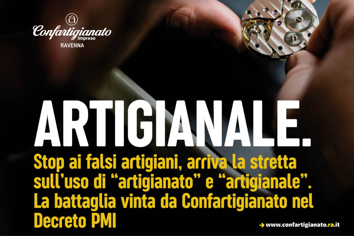 🎯 Stop ai finti artigiani, dal 7 aprile arriva la stretta sull’uso di #artigianato e #artigianale. Una lunga e determinata battaglia vinta da <a href="/confartigianato/">Confartigianato</a> a favore di #imprese e #consumatori. L'approfondimento: confartigianato.ra.it/news.php?idnew…