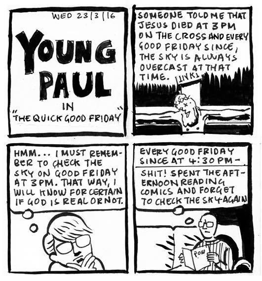 pbrainey's tweet photo. I now have TWO Good Friday strips to post every year. I think Good Friday is my muse. https://t.co/vqJwBbe8Up