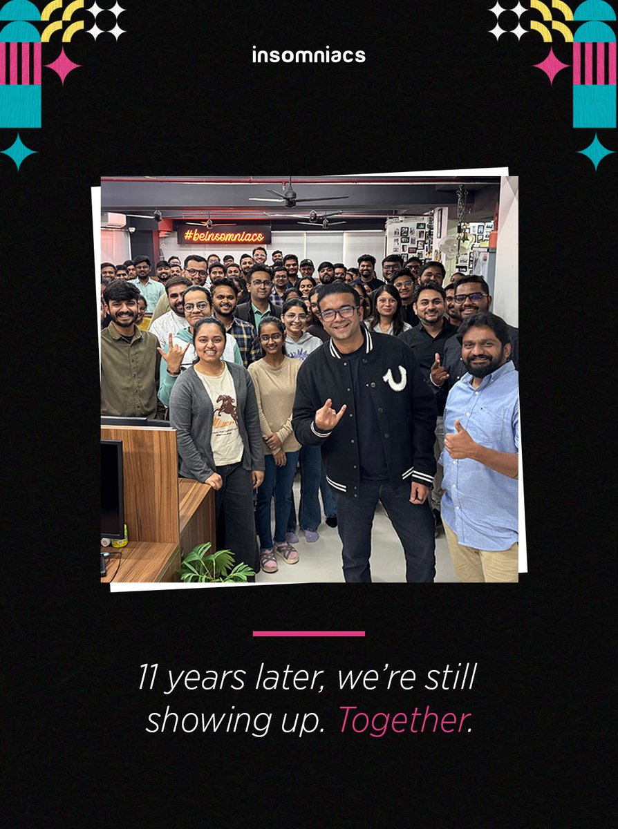 beinsomniacs's tweet image. What started small is now a name that continues to grow.
And this is still just the beginning.

#Insomniacs #AgencyLife #CreativeJourney #TeamGrowth #Milestones