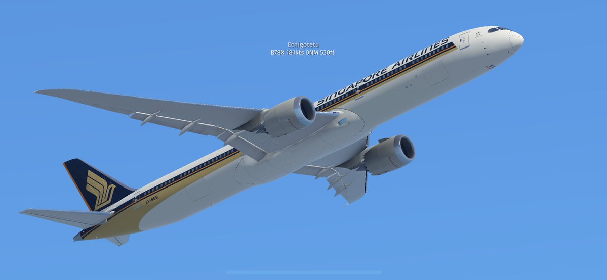 Echigotetu653's tweet image. #infiniteflight
出発済み
SQ621 KIX→SIN

久しぶりのシンガポールへ！シンガポール航空の塗装一番好き。