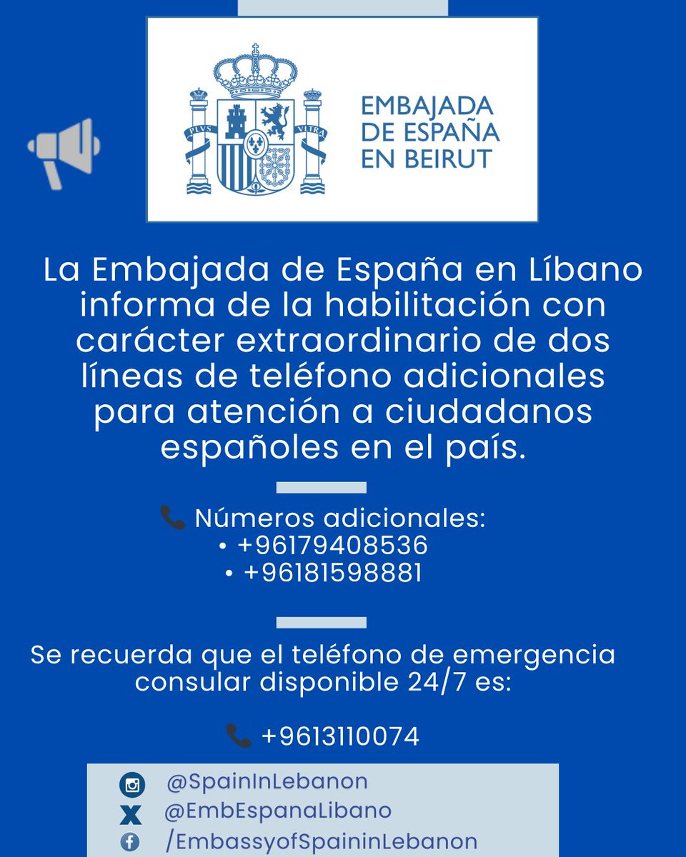 Embajada de España en Líbano tweet media