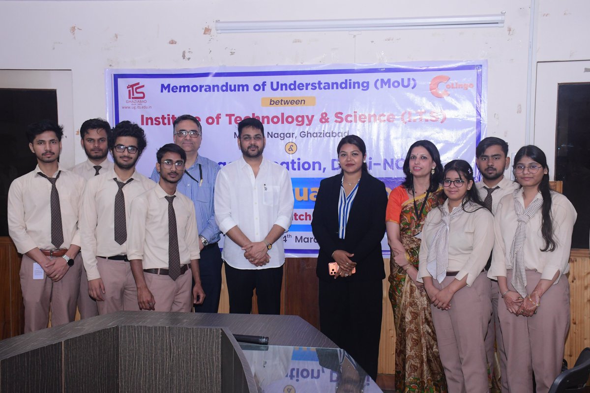 ITSMohanNagar's tweet image. I.T.S. Mohan Nagar UG Campus organized a Foreign Language MoU Signing Ceremony in collaboration with CoLingo Education, Delhi NCR, marking a significant step towards enhancing global learning opportunities for students.
#ITSMohanNagar #MoUSigning #ForeignLanguage #GlobalSkills