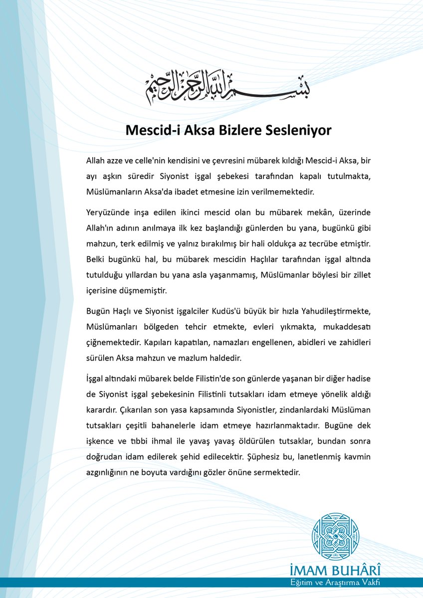 İmam Buhari Vakfı tweet media