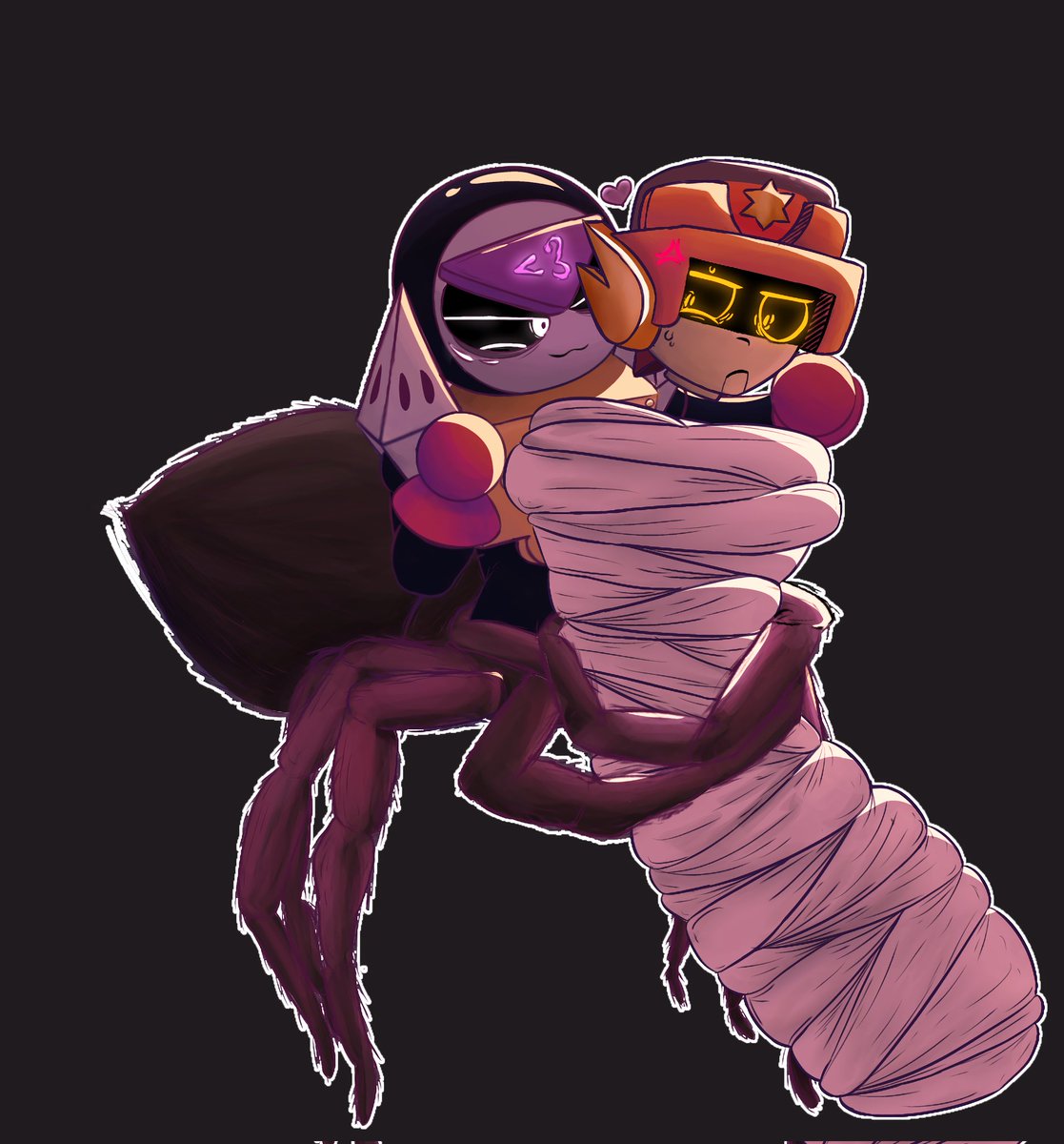 purmerc's tweet photo. I don't know how I managed to draw this, but I like it. (@Lnhvna, the person who inspired me to draw a spider meeple)
#meeple #lawrie #BrawlStars #badgame https://t.co/9drPg2J0sO