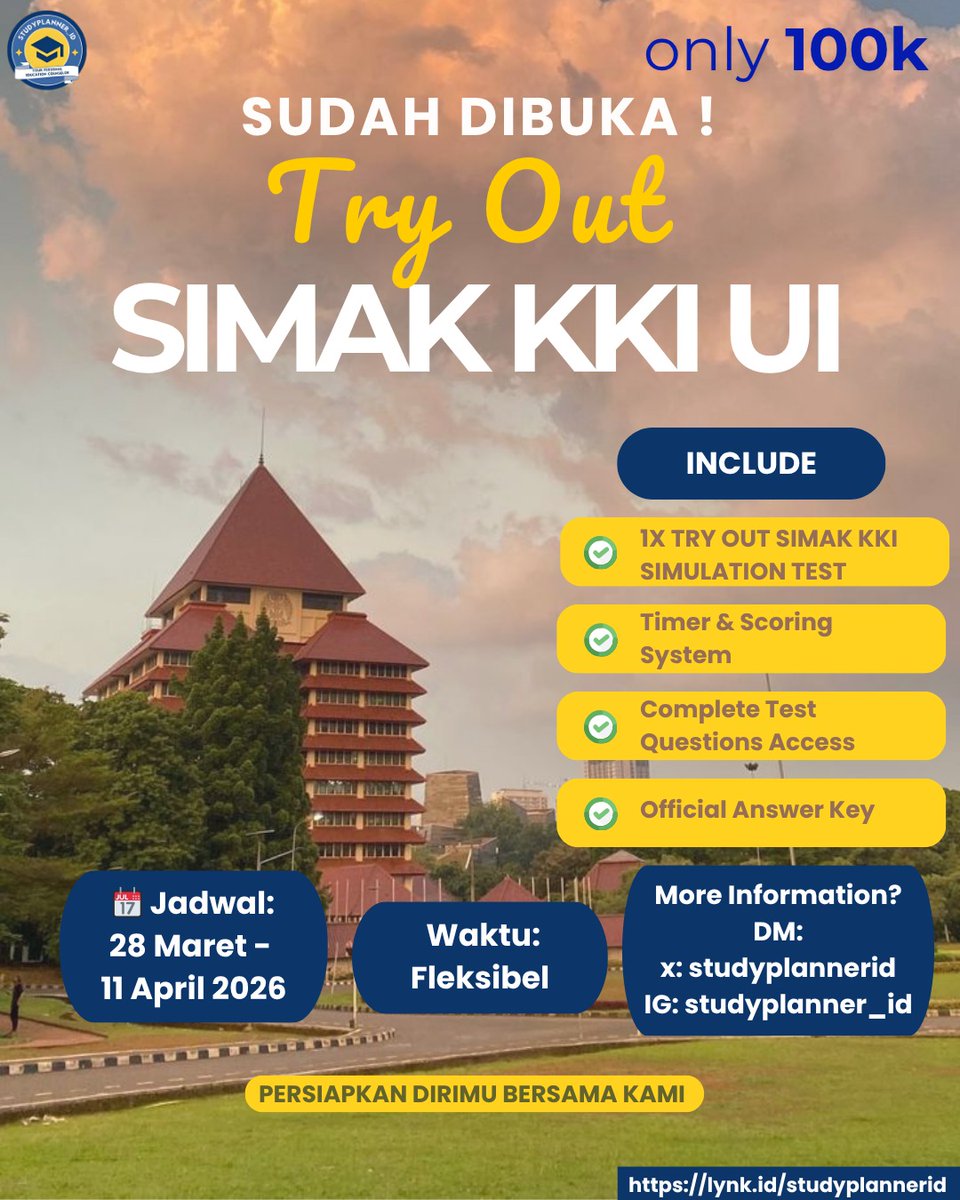 MENTORING PTN-JUAL SOAL IUP UGM/IUP ITB/SIMAK KKI tweet media