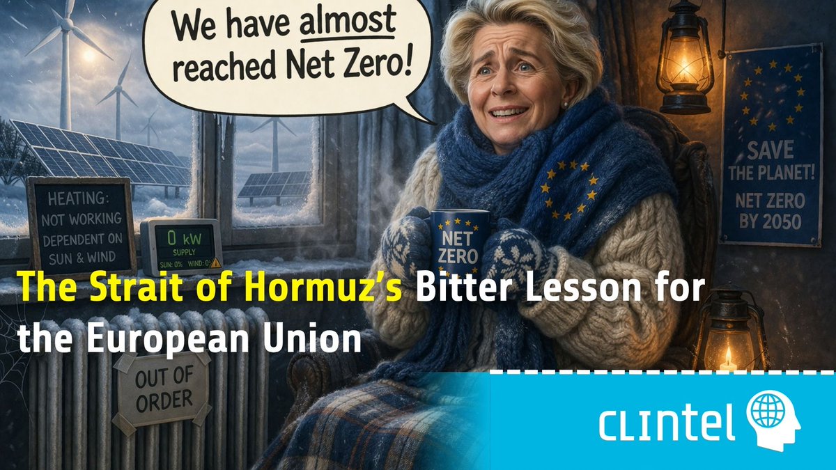 ClintelOrg's tweet image. The energy transition as pushed by Brussels is not a solution, but a risk. Less domestic production, more dependence. The Strait of Hormuz makes the consequences painfully clear. Samuel Furfari lays it out:
 clintel.org/the-strait-of-…
#Energy #EU #NetZero #Geopolitics