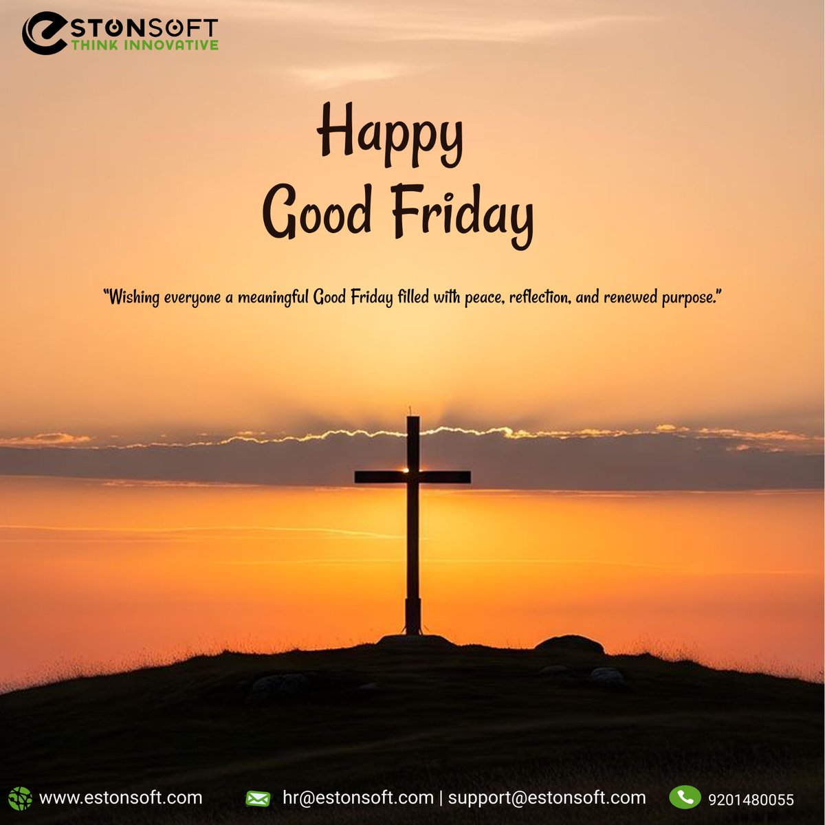 Estonsoft's tweet image. On this Good Friday, we reflect on the values of sacrifice, compassion, and hope that inspire us to grow together.

#GoodFriday #CorporateValues #Leadership #Inspiration #Faith #Hope #Gratitude #WorkCulture #PositiveMindset #BusinessWithPurpose #StayInspired #Respect