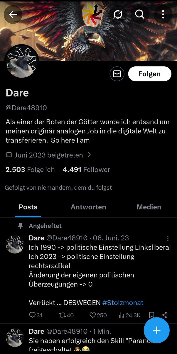 KoelnAnonymous's tweet image. Der Account #Dare outet sich als Teil der #RNR-Infrastruktur.Er koordiniert die Hetze,feiert die „Bademantel-Brigade“&amp;amp;versucht meine Beweissicherung als „Paranoia“ abzutun.
​Nette Taktik,aber jede Interaktion landet in der Ermittlungsakte.  #NoHate #Koblenz #Wuppi #Dare #DonCrew
