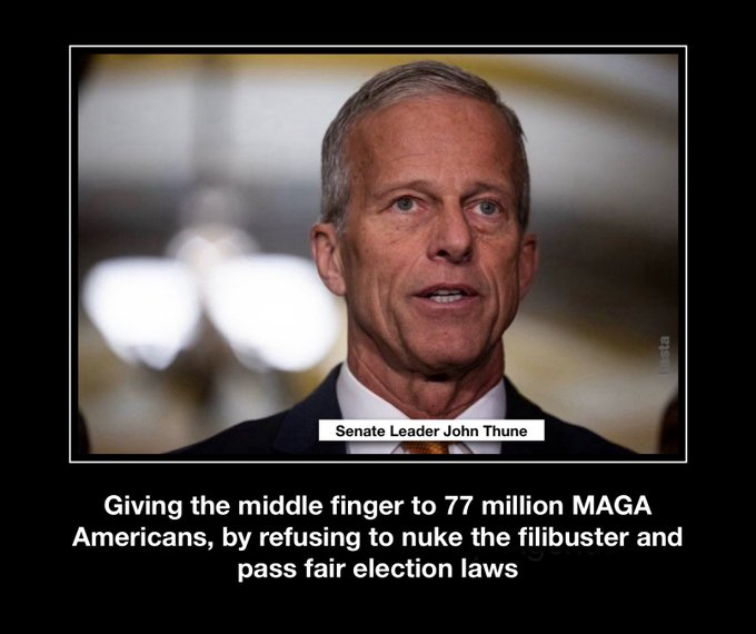 wayne252349's tweet image. All Mike does is talk..He should be gathering #27votes to remove thune, end filibuster, pass SAVE, and codify @potus  EO's.
He and the rest of the @senategop are complicit in thune's obstruction. 

Don't be fooled,  they are all uniparty..
