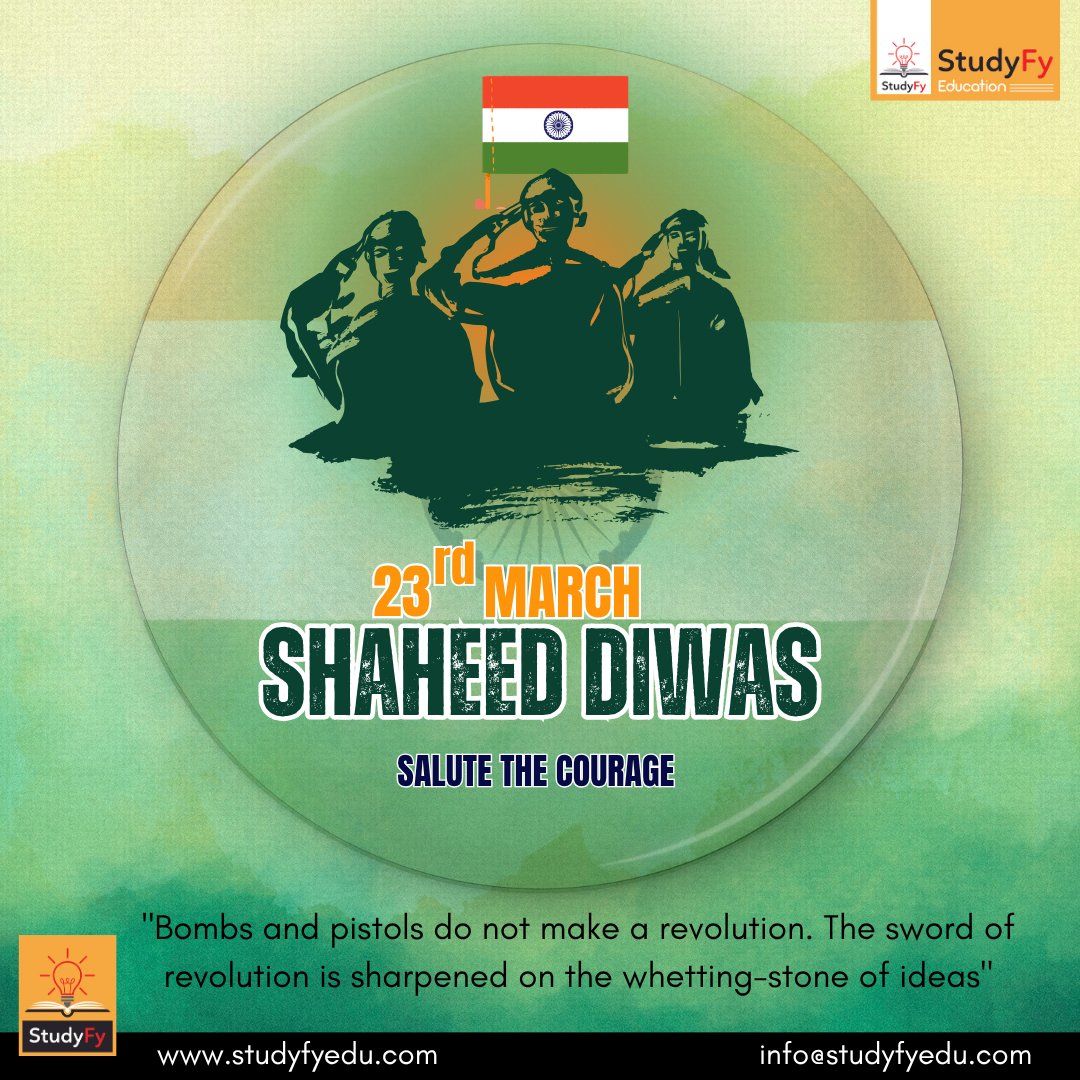 Studyfye's tweet photo. "Sarfaroshi ki tamanna ab hamare dil mein hai, dekhna hai zor kitna baazu-e-qaatil mein hai".
.
"Inquilab Zindabad!"
.
#23rdmarch #23rdMarch #Shaheed #shaheedsingh #Studyfy #studyfyeducation #questionbank #samplepapers https://t.co/lizoIXnHq5