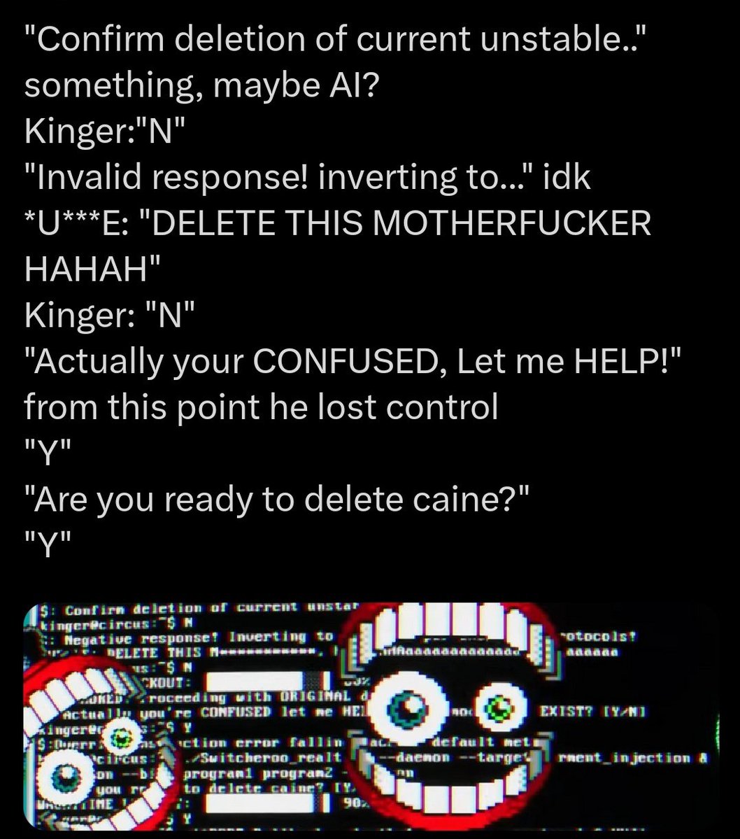 Star_DreamOS's tweet image. Bubble sabotaged Kinger to kill Caine in the Computer Sequence and Bubble is HEAVILY Implied to be the 2nd AI or whats Left of It after Caine Devoured Its Data.