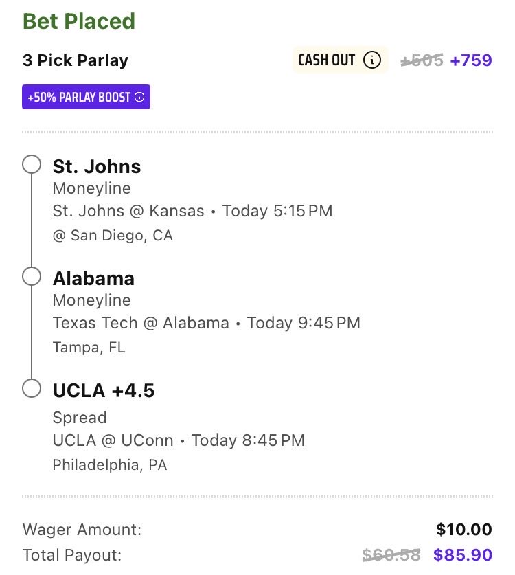 ZenEdgeProfit's tweet photo. DraftKings 50% NCAAM

👇27.7% EV, 0.9u https://t.co/85K5cy2O7o
