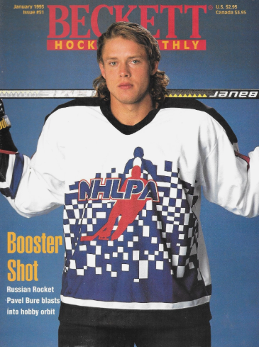 hockey_vintage's tweet image. #WaybackWednesday HHOFer Pavel "The Russian Rocket" Bure turned 55 years old yesterday. Here's Pavel on the cover of Beckett Hockey Monthly (1995) @Canucks