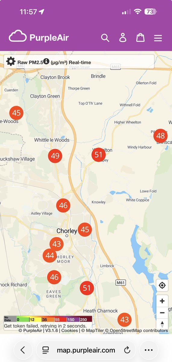 mwt2008's tweet image. High levels of #health damaging PM2.5 air pollution today in the #Chorley area and most of England and Wales. Don’t spend too long outdoors if possible and please don’t add further to already high levels by burning solid fuel. #AirPollution

Where is the government / weather