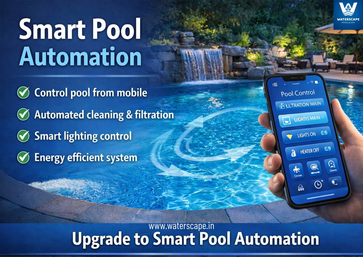 Waterscapein's tweet photo. Control your pool with smart technology.
Smart pool automation lets you manage:
โ Filtration
โ Cleaning
โ Lighting
โ Energy usage
All from your mobile.
Upgrade your pool to a smarter, more efficient system.
#SmartPool #PoolAutomation #LuxuryLiving #SwimmingPool #Waterscape https://t.co/oeBqagEWdL