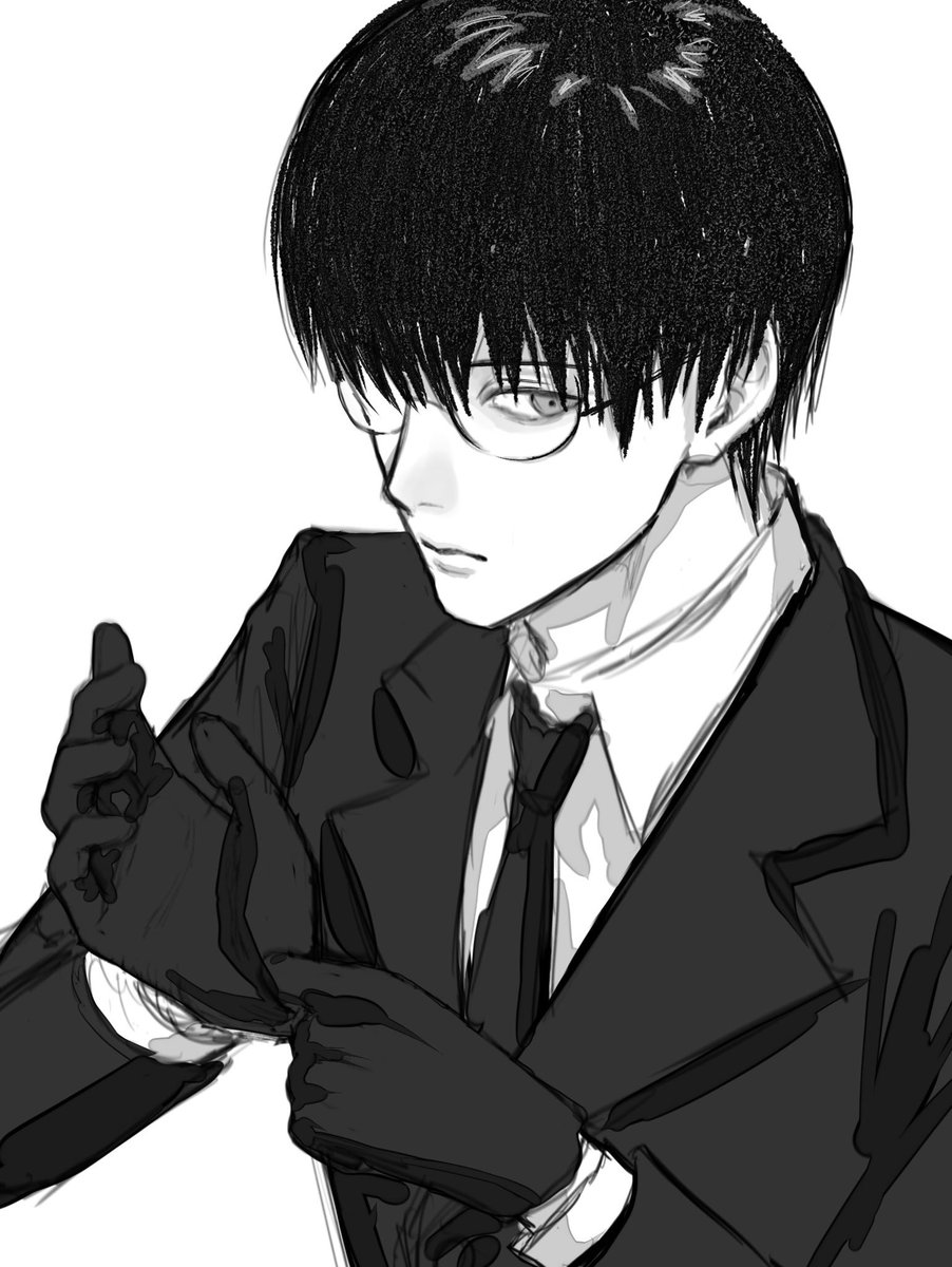 雅さんが描いてくださった黒ハイセです〜〜🥹🖤🖤🤎
大好き！！😭