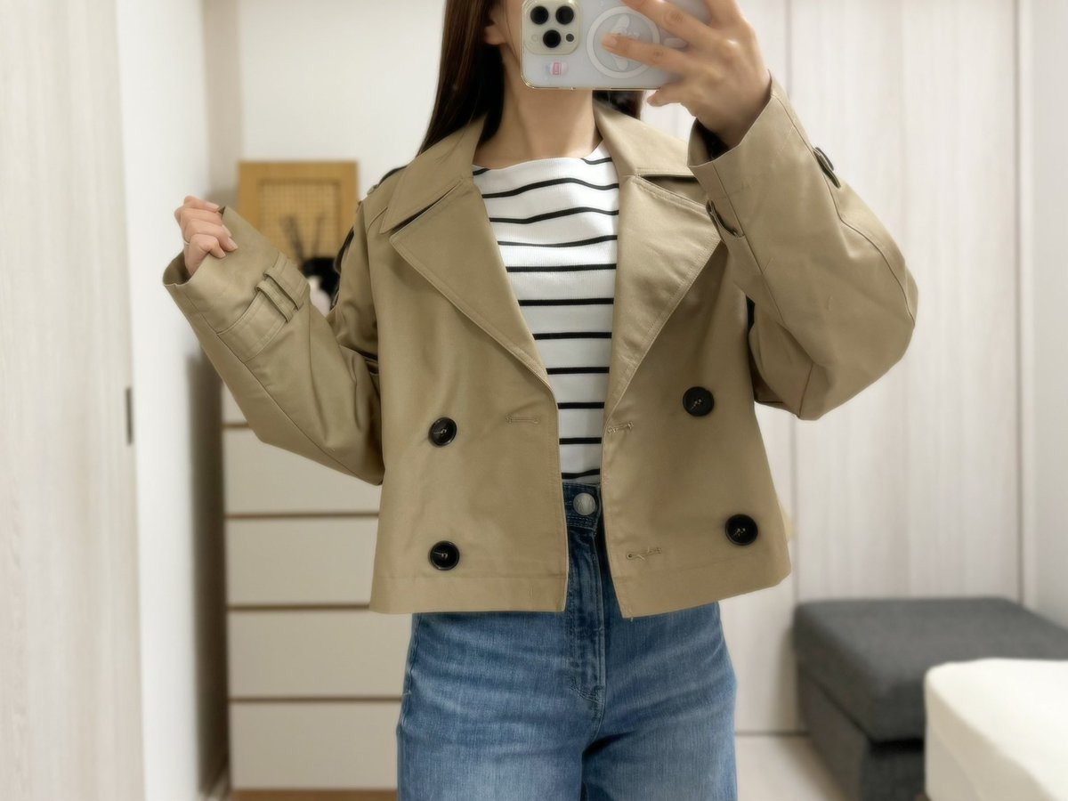 Apart by 【 新品 】ショートダブル ブレスト トレンチコート 完売品】ZARA ショートダブルブレストトレンチコート XS 新品タグつき