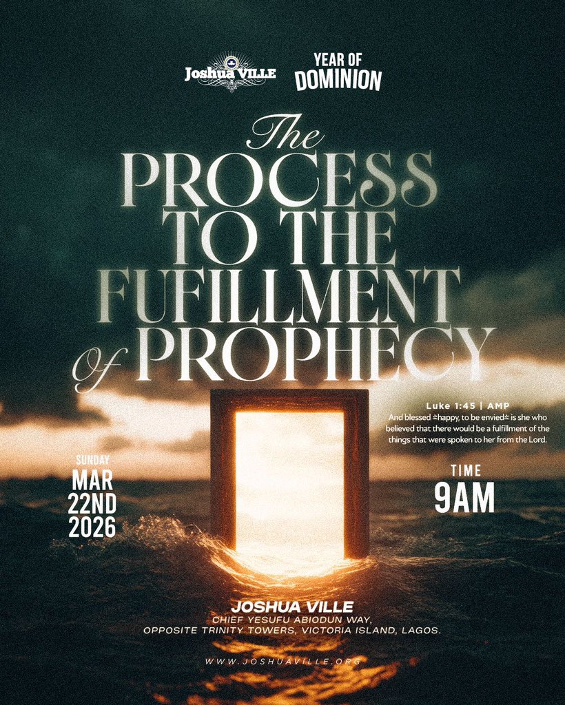 myjoshuaville's tweet image. Service is live!

Every prophecy God has spoken over your life is coming to fulfillment. Join the service now on YouTube 👇🏻

youtube.com/live/SX_0eezpg…

#MyJoshuaVille
#YearOfDominion