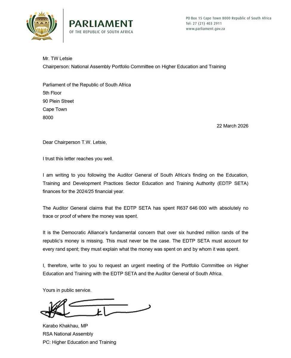 Karabo Khakhau MP tweet media