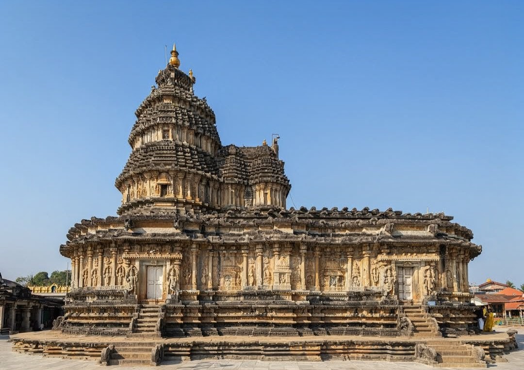 Indiato_BHARAT's tweet photo. Shringeri Sharada Peetha ☀️
What a beautiful structure -but not in its original form anymore. Originally a Jain temple, the architecture reflects Ganga, Hoysala, or Alupa styles.
Brahmins took over the temple during Vijayanagara rule.
#Shringeri https://t.co/bTv1L8t2mx