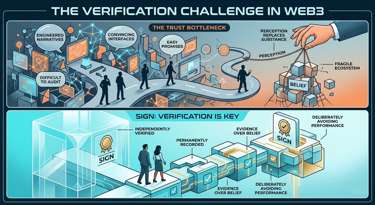 SIGN is targeting a core issue in Web3: the problem has never been a lack of trust, but a lack of verifiable trust.

Instead of relying on narratives or market perception, $SIGN builds a system where identity, contributions, and eligibility are turned into independently