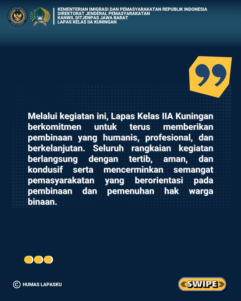 Lapas Kuningan Gelar Shalat Idul Fitri 1447 H dan Pemberian Remisi Khusus bagi Warga Binaan

#PemasyarakatanBerdampak
#LapasKuningan
#SukarnoAli