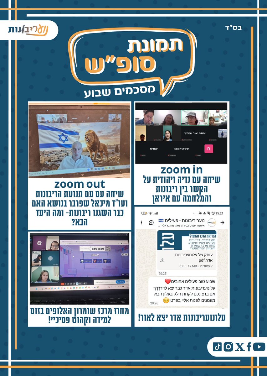 מסכמים שבוע שהיה מלא בעשייה טובה, ומתחילים שבוע חדש בכל הכוח💪🏼