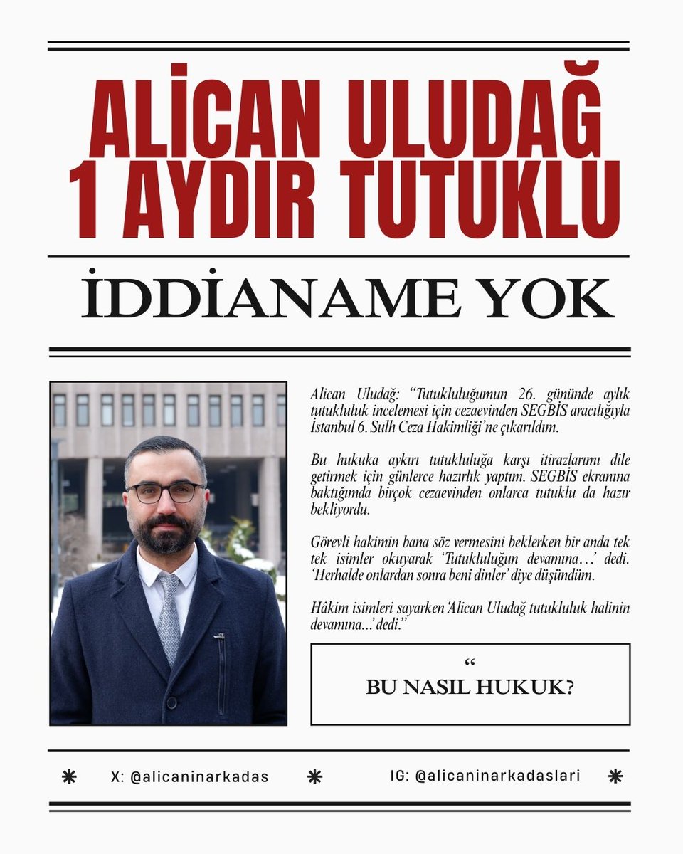 Alican ULUDAĞ
İsmail ARI
SERBEST BIRAKILSIN