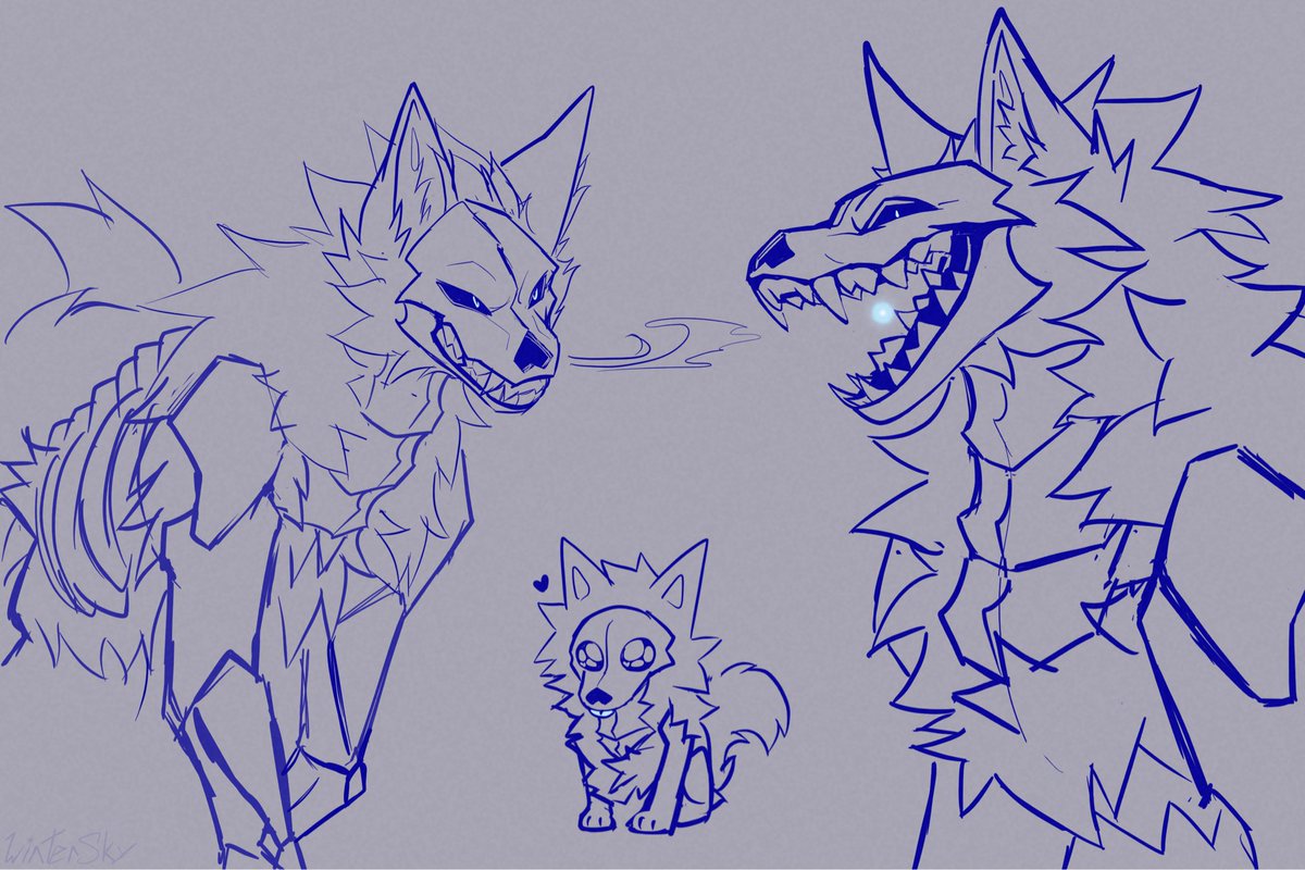 I’m posting the wolf form too. I like the idea of a werewolf type of power mixed with a blaster.
