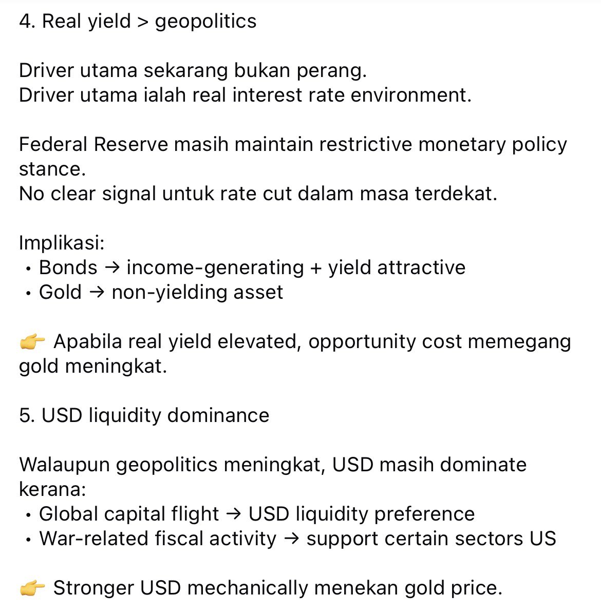 kewangangraduan's tweet photo. Kenapa EMAS jatuh walaupun tengah perang? https://t.co/7N1mv9ijQd