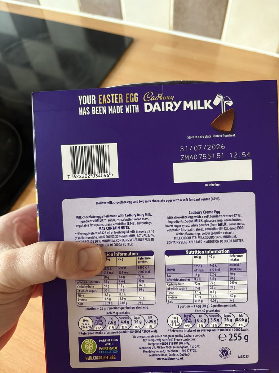 RLumour's tweet photo. @AllBiteNoBark88 Did you look at the packet? Here’s a photo of the back. And quite frankly, if you are a 40+ year old person that can’t work out that these are Easter eggs without the word Easter on them, I can’t help you. https://t.co/qFkhb31esf
