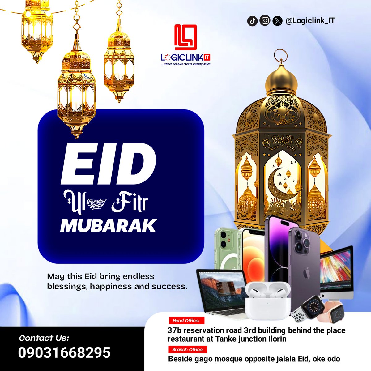 LogiclinkIT's tweet photo. It's been 30 days of being more close to God and we are wishing all our amazing customers Eid Mubarak and may all our prayers be answered https://t.co/8WHiGe5oHC