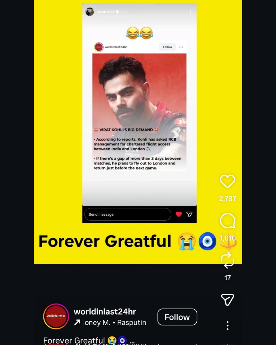 The impact of Virat Kohli’s one Instagram story. 😂