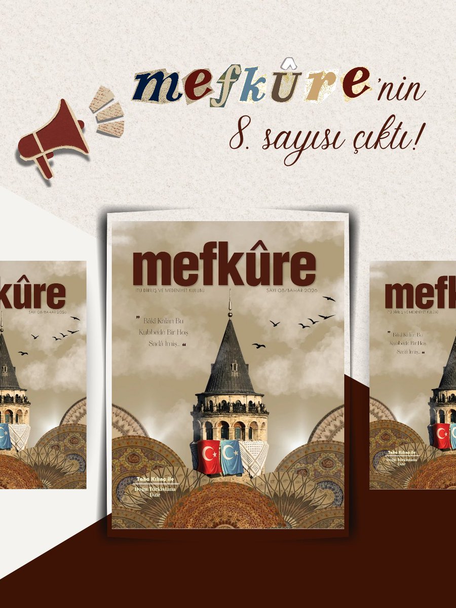ITUMefkure's tweet photo. Kendimizi gerçekleştirmek üzere attığımız adımlardan biri olan Mefkûre dergimizin 8. sayısıyla yeniden beraberiz!

Dergimizin baskısına kulüp odamızdan ulaşabilir veyahut profildeki linkten dijital versiyonuna ulaşabilirsiniz.
Keyifli okumalar dileriz! https://t.co/Bt2tmfg24v