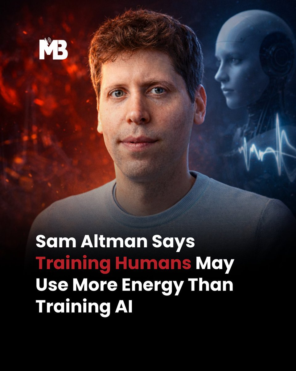 mediablizzinfo's tweet image. OpenAI CEO Sam Altman recently suggested that the energy required to educate and train humans may exceed that of training advanced AI systems.

#samaltman #technews #latesttechnews