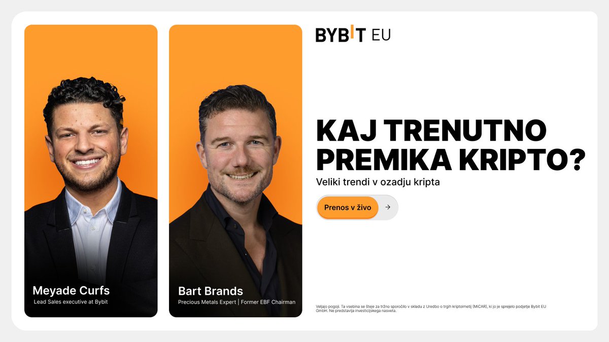 🚨 Kaj trenutno premika kripto?

Pridružite se našemu AMA prenosu v živo 👇

📅 Torek, 24. marec
⏰ 20:00 CET
🎙 Gostitelj: Meyade Curfs
👤 Gost: Bart Brands

Obravnavali bomo:
• Razpoloženje na trgu
• Makroekonomijo in geopolitiko
• Recurring Buy
• Earn produkte (do 3 % APY)