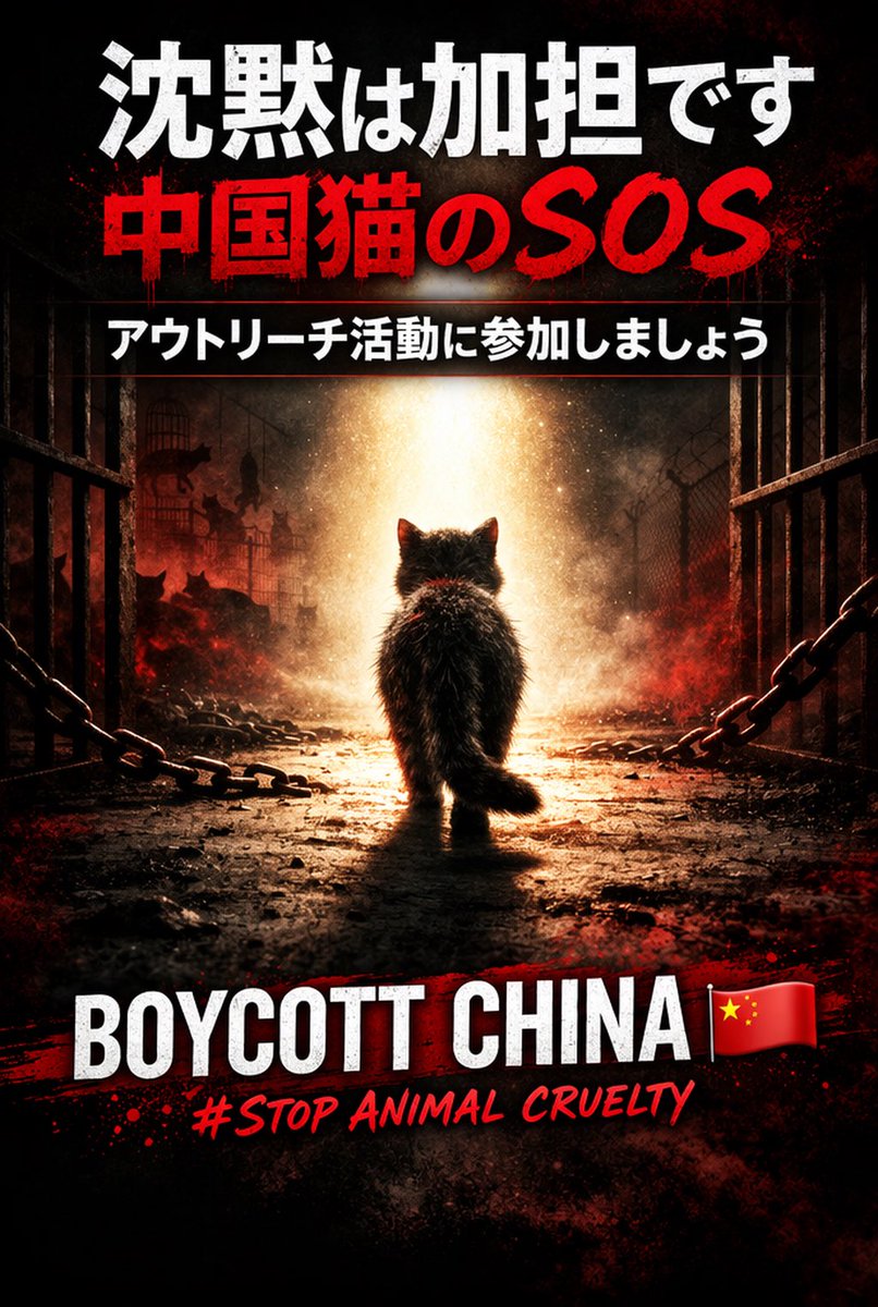 #中国猫のSOS
#中国猫拷問ビジネス絶滅