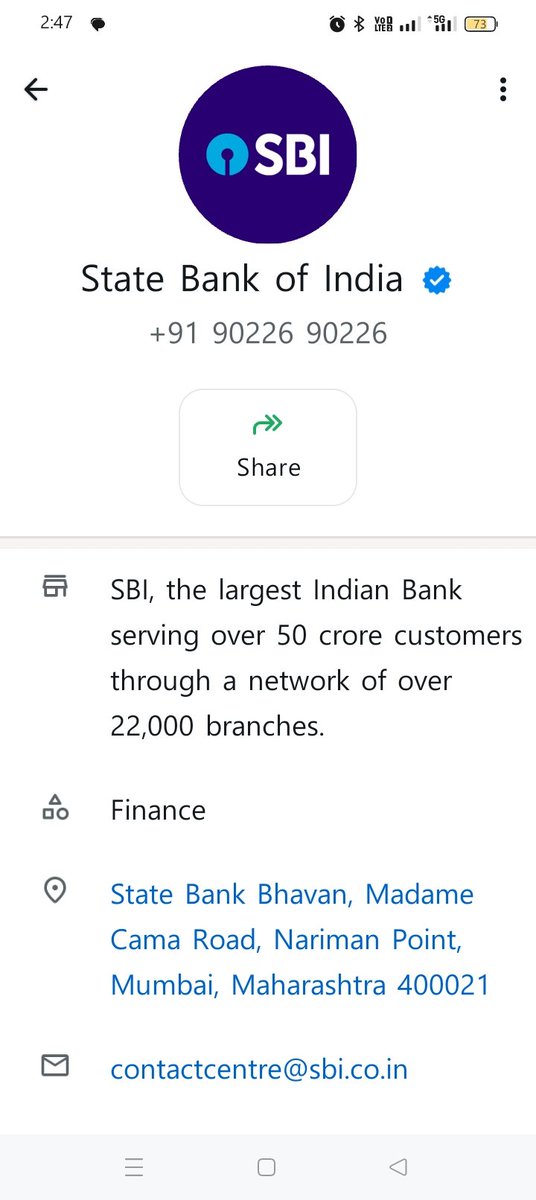 lalitbpt2012's tweet photo. @SBICard_Connect @TheOfficialSBI 
Please clear that this is your official WhatsApp ? 
If not then please take action against this number immediately. https://t.co/2NqKZqw4pO