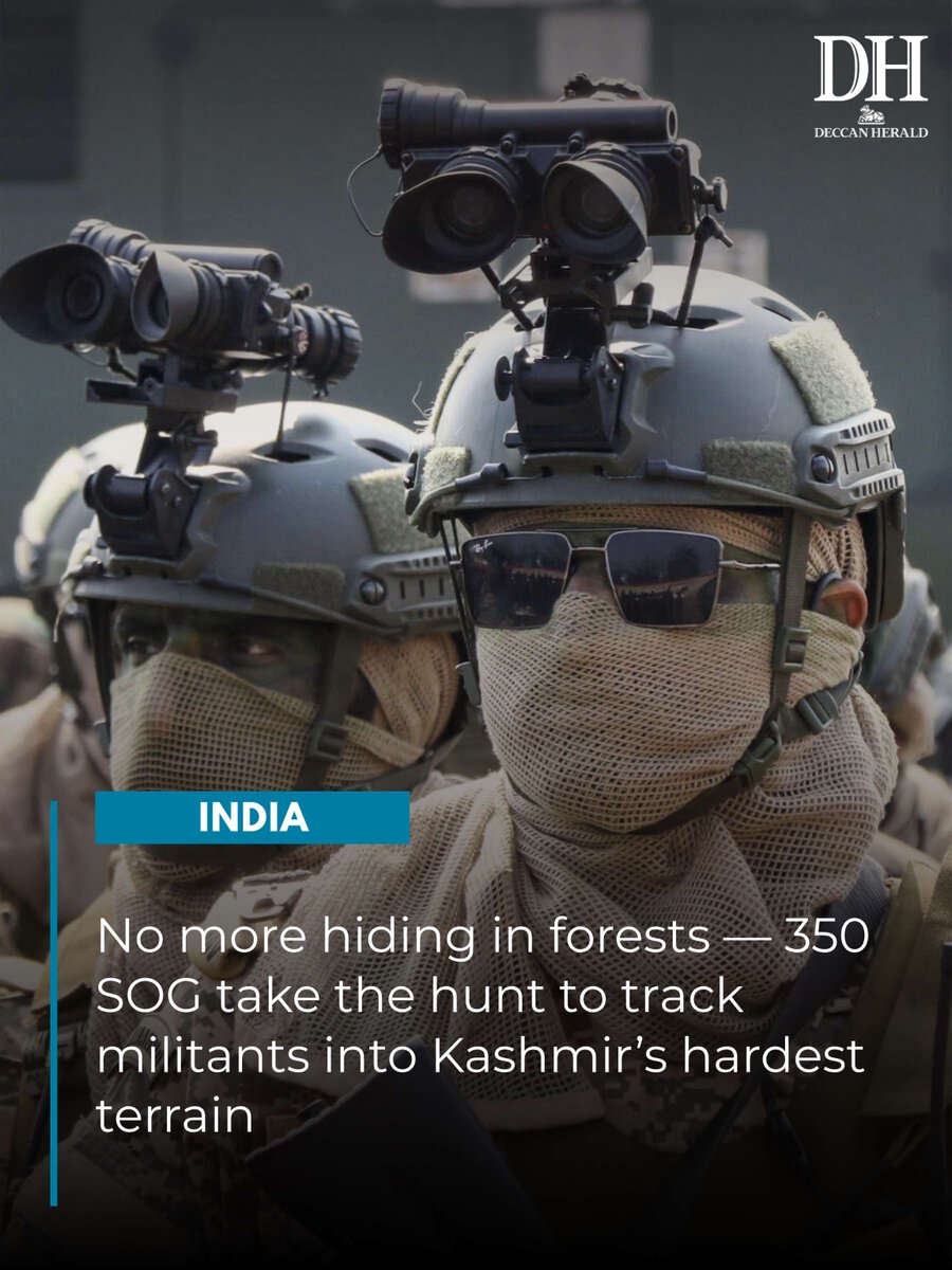 DeccanHerald's tweet photo. #Jammu&Kashmir | “The deployment of these specialised #SOG units is part of a broader push to strengthen counter-terror operations in difficult terrain,” said a senior police official.
#IndianArmy #Kashmir #SpecialOperationsGroup #terrorism
https://t.co/TjKTvtlTEq https://t.co/KAWkJpCEPT