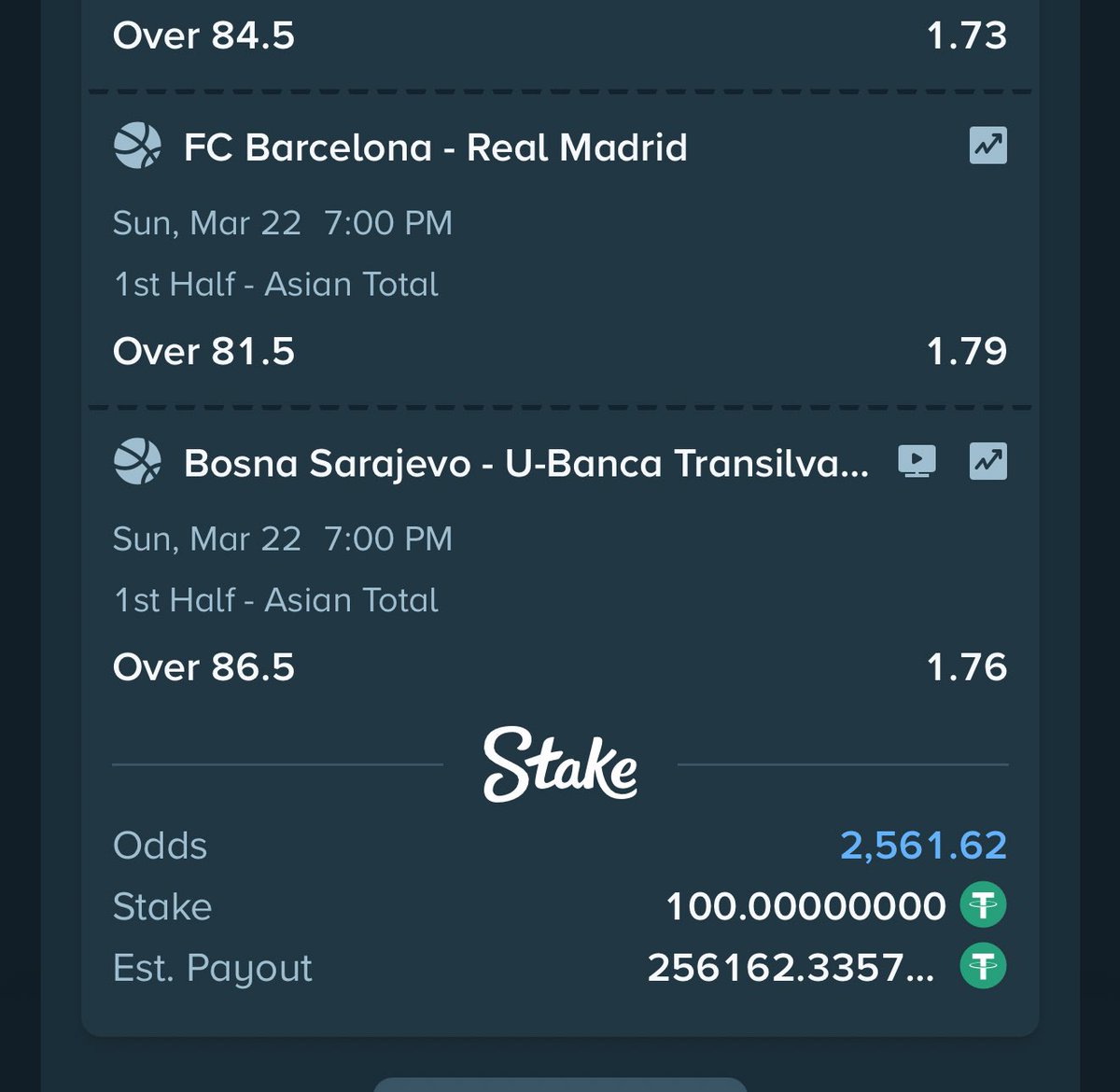 1.8m odds stake.com/sports/home?be…

2.6k odds stake.com/sports/home?be…

47 odds stake.com/sports/home?be…

Always use stake shield 🛡️ (flex bet) for higher winning potential 🔥

Register an account via stake.com/?c=f213c5ba25&…

Use welcome code ‘banks’ for weekly airdrops and bonuses
