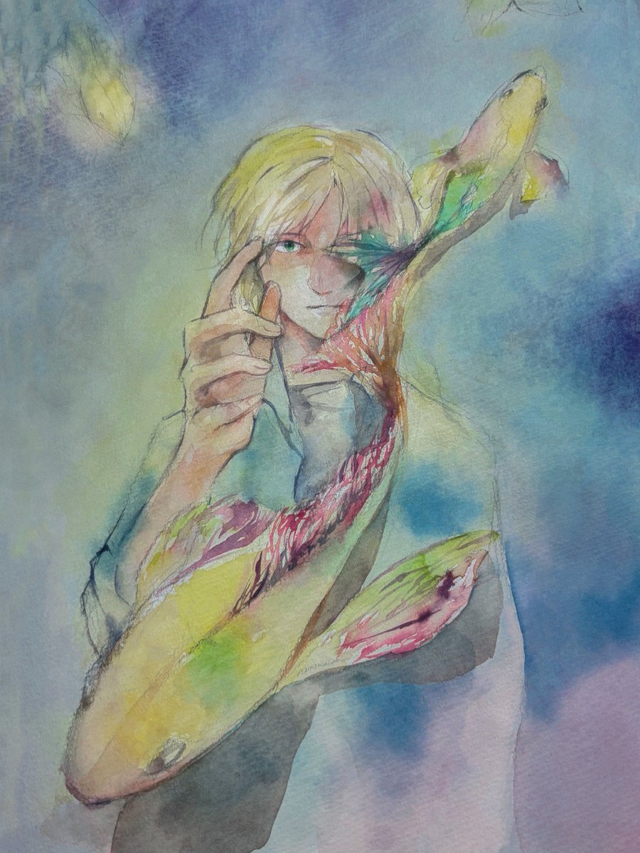 掴みどころなく死へいざなう

🍌🐟　　#透明水彩　#水彩画