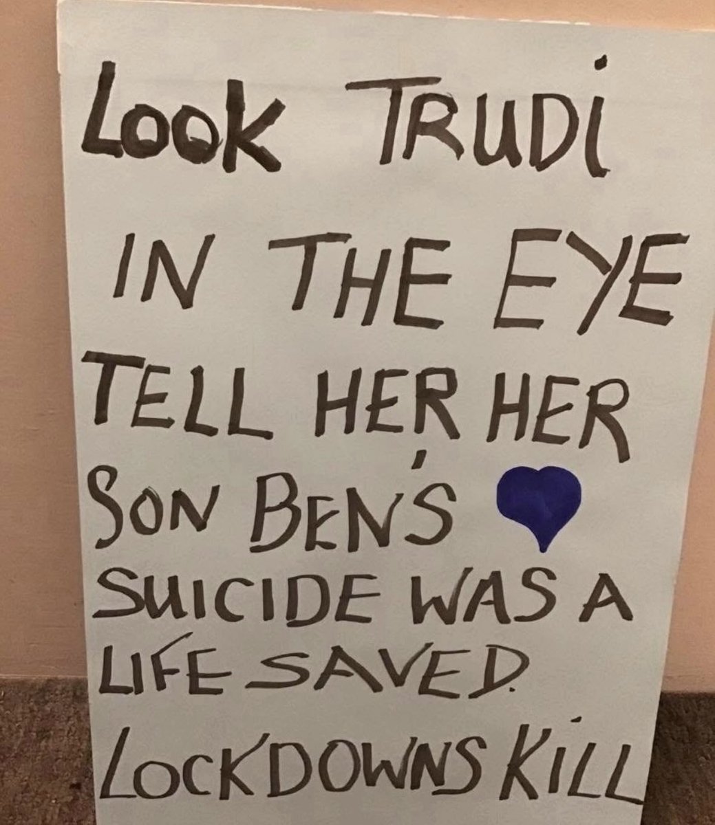 TrudiG's tweet photo. @ValerieAnne1970 My 25 year old son took his own life during lockdown.
18 people at his funeral, muzzled and socially distanced. Chairs were screwed to the floor.
Never forget
Never forgive
NEVER AGAIN!
#LockdownsKilled™️ https://t.co/PJATkhzNjO