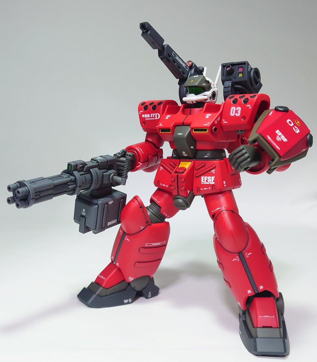 [HGUC ガンキャノン量産型]
ペットボトルを使ったクリアーバイザーを制作。
アサルトライフルやバックラーシールドを標準装備。
キャノン砲はガンキャノンⅡのビームキャノンユニットに換装可能。
ガトリングガンも用意しました。
デカールも貼ってます。
#ガンプラ好きと繋がりたい
#プラモデルライフ 