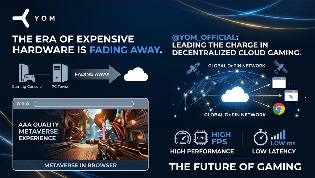 The era of expensive gaming hardware is fading away as <a href="/YOM_Official/">YOM</a> leads the charge in decentralized cloud gaming. By utilizing a global DePIN network, they are bringing AAA quality metaverse experiences directly to any browser. High performance and low latency are the future.