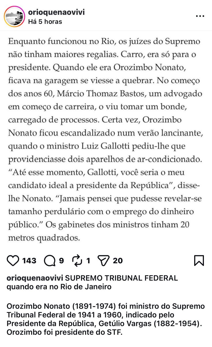Outra capital, outros tempos, outros costumes.